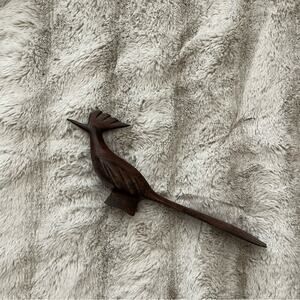 Vintage Wooden Roadrunner Dark Wood Decor